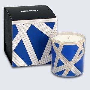 Missoni PORTACANDELA glass Nastri 501 Blue scented candle NWT